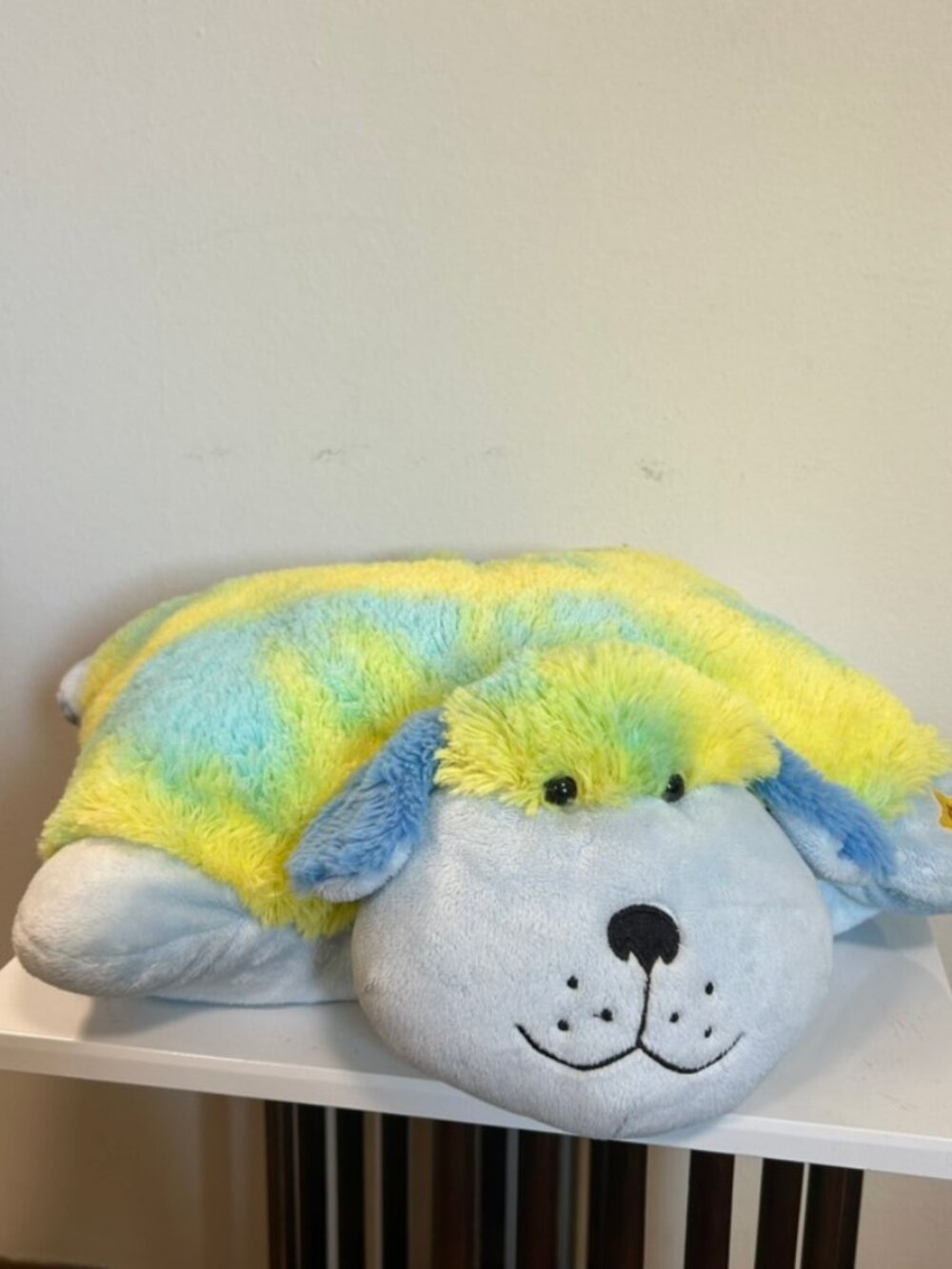 Pillow Glow Pets Night Light Plush Rainbow Puppy ~ 15" Pillow Pet LED Lights EUC